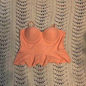 Never worn sherbet-orange baiting suit top!